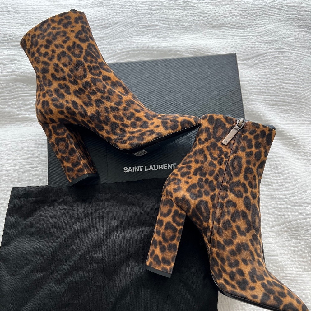 Saint Laurent Suede Vertigo Leather Booties